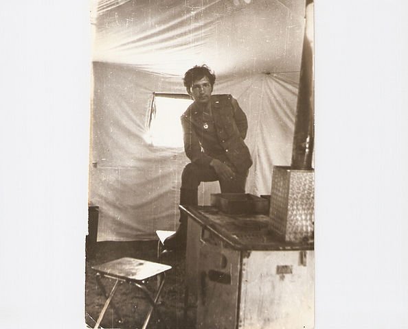 Soviet officer In a tent