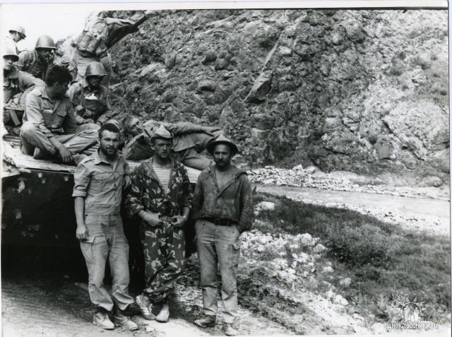 Soviet officers on operation in Afghanistan 