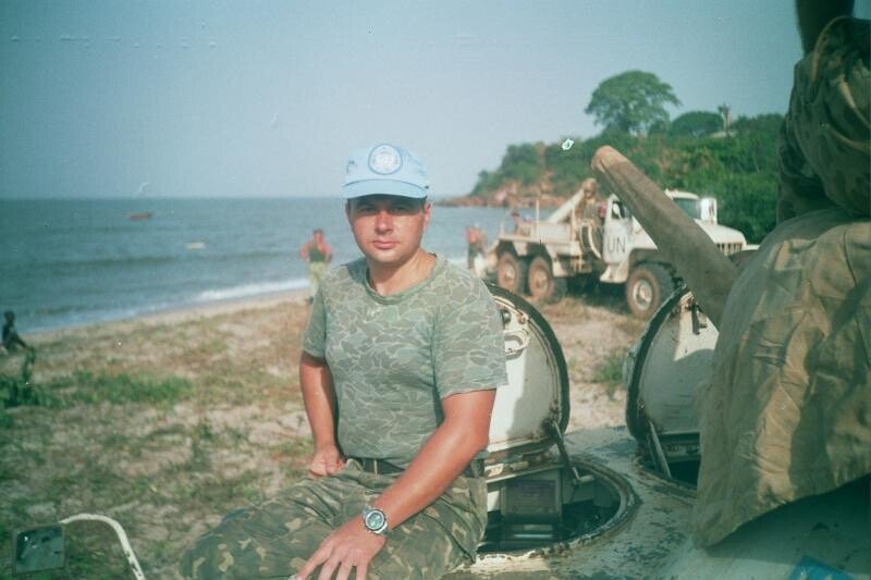 Ukrainian peacekeeper on a BTR