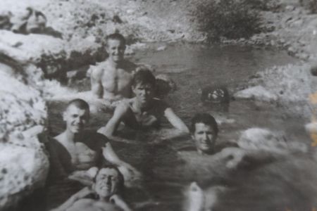 Soviet soldiers in Afghanistan swimming 