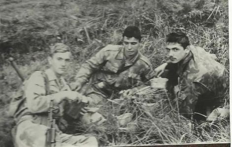 Eating on an exercise with soviet VDV mess tins 