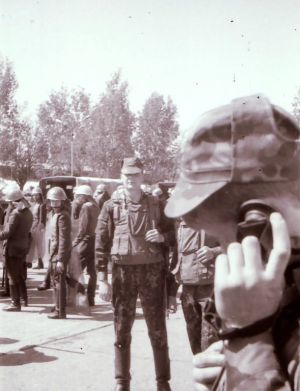 Soviet paratroopers with police units 