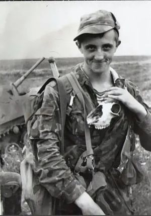 Soviet soldier with a skull 