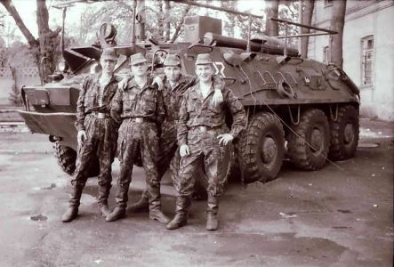 Soviet paratroopers with BTR60