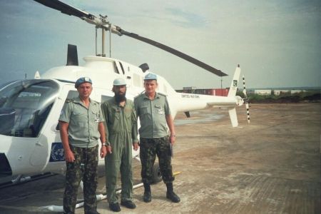 Ukrainian peacekeepers on an airfield